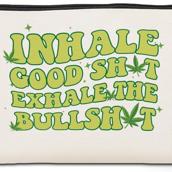 Funny Weed Makeup Bag Weed Gifts Weed Accessories Green Leaves Decor Christmas B - Picture 1 of 5